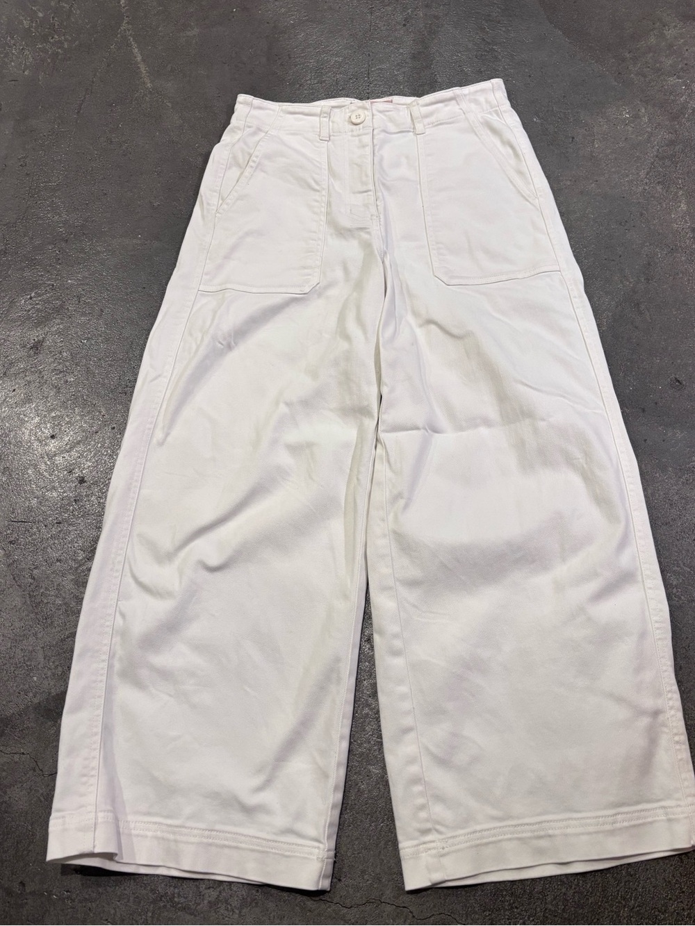 Everlane White Wide-Leg Cargo Pants